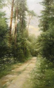 Małgorzata Sadowska Majewska,Droga przez las, olej 73x46cm olej
